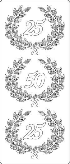 25 en 50 Jahre - Peel-Off Stickers - Silber