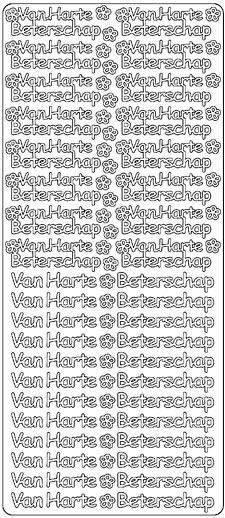 Van Harte Beterschap   - Peel-Off Sticker Sheet - Gold