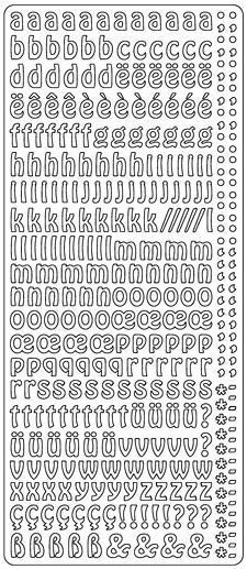 Letters - Klein  - Peel-Off Stickervel - Wit