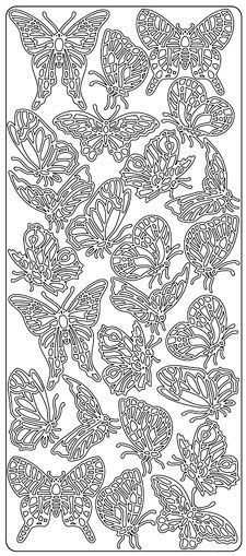 Butterfly - big - Peel-Off Sticker Sheet - Silver