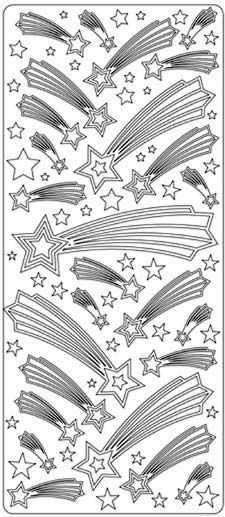 Falling Stars Peel-Off Sticker Sheet - Silver