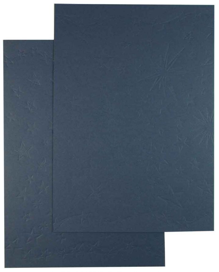 100 Noël Étoile - Crea-Papier Texturé - Carton - A4 - Bleu Foncé
