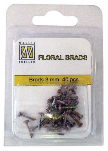 Floral Brads Glitter - Bruin - 40 stuks