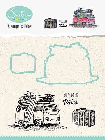 Transparent Stamps and Die-cut Stencil - Holiday - Bus