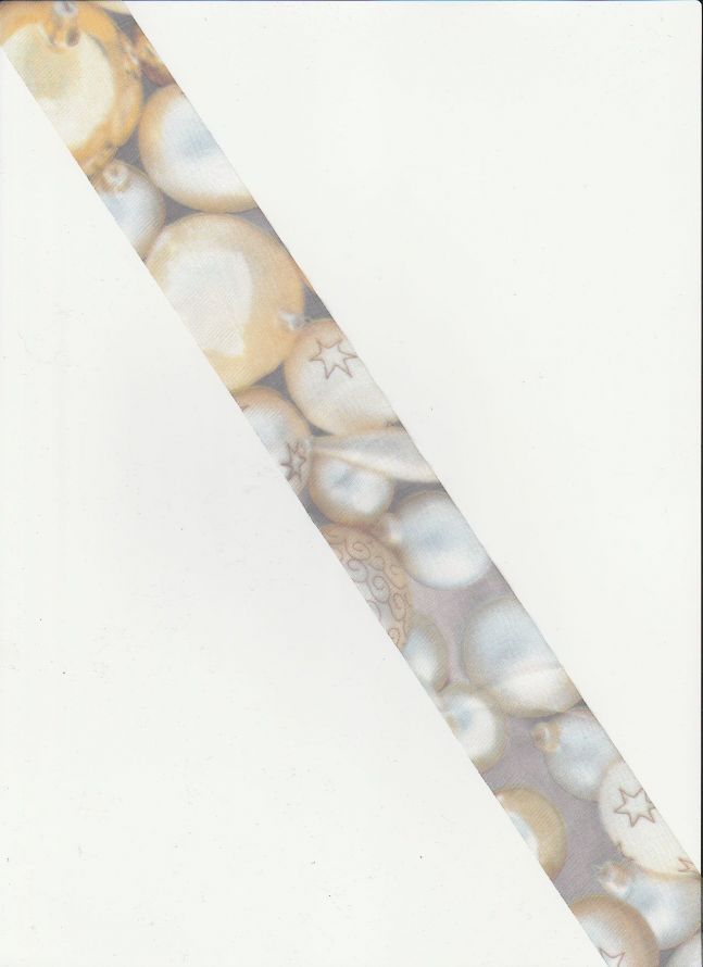 Ribbon - Gold with Christmas image