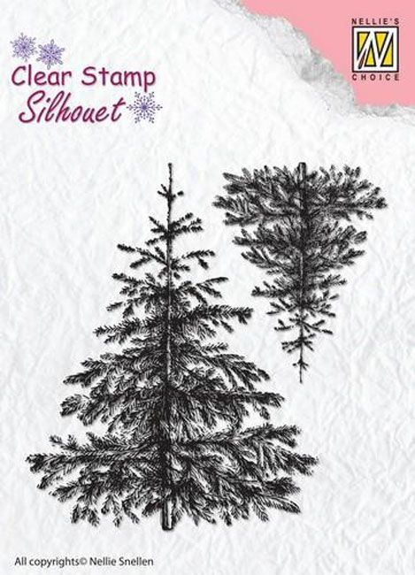 Tampon Transparente - Silhouette - Christmas 2 Fir-Trees