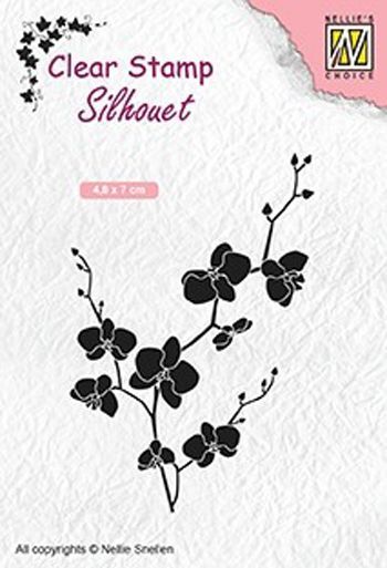 Clear Stempel  - Silhouette Branch with Flowers
