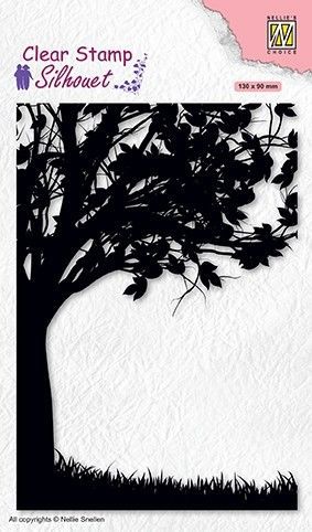 Transparante Stempel - Silhouette Scene with Tree 