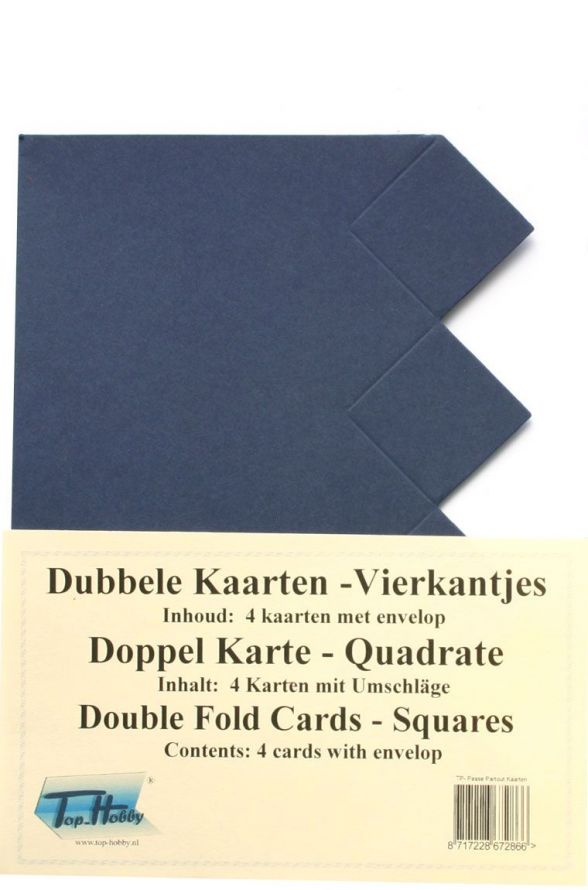 Vierkantjes - Dubbele Kaarten Pakje - Donker Blauw