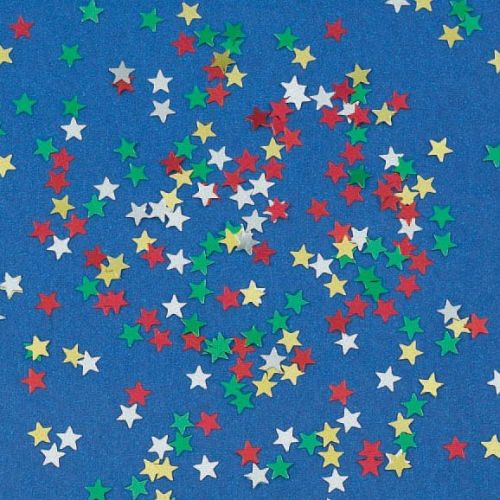 Stars Confetti - Gold, Silver, Red, Green - 5mm