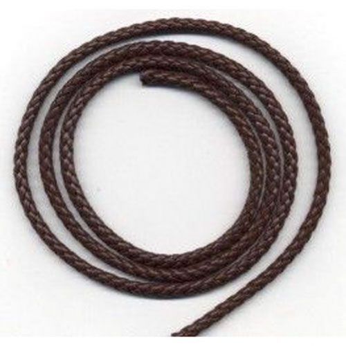 Woven Leather-like Cord - Brown - 5mm x 1M