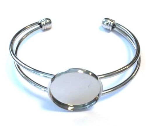 Offenes Armband - 20mm Top 62 x 52mm - Silber 