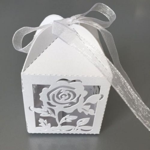 10 Roses Filigree Boîtes - Pearl White