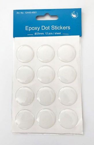Epoxy DOT Stickers Rond - 25mm - 12 Stuks