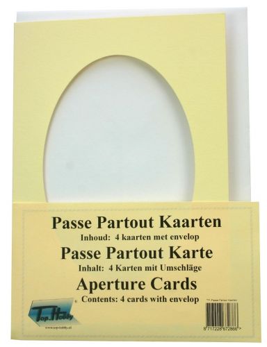 Oval Passe Partout Karten Packung - Cream