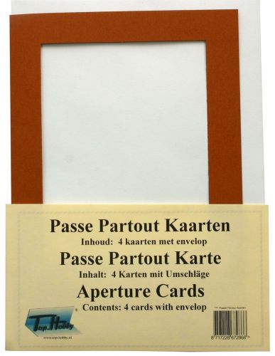 Rectangle Passe Partout Cartes Paquet - Brun