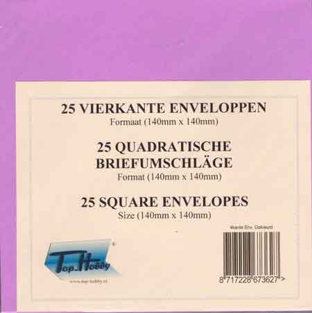 Enveloppen Pakje Vierkant - Inhoud 25 - Lila