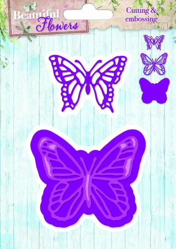 Beautiful Flowers - Butterflies - Embossing Die-cut Stencil