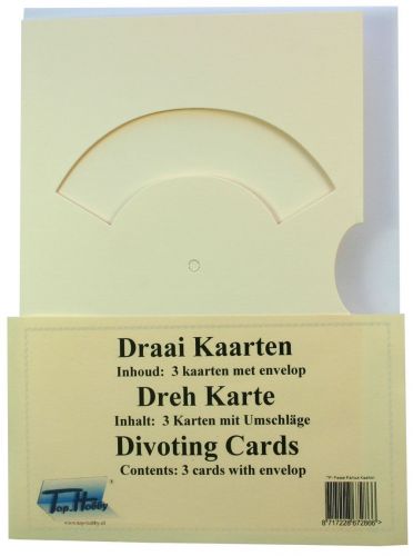 Divoting Cards Bags - Cream - 3 Cards, enveloppes and split pins