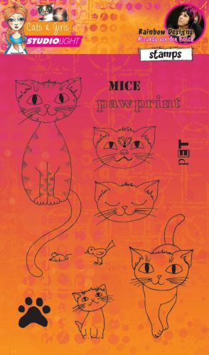 Cats & Girls - Clear Stamp - A5 Size