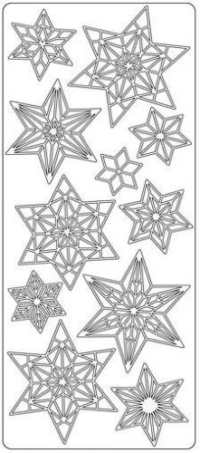 Stars - Large Peel-Off Sticker Sheet - Silver